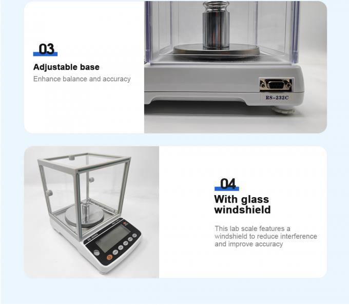 Legible 0.001g Balanza de precisi&oacute;n de laboratorio Instrumentos de laboratorio Balanza anal&iacute;tica Escala con escudo de borrador 3