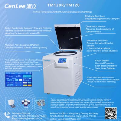 TMF120R Centrifugadora de tubos de sangre con descapotación automática 3370xg para tubos de 120 x 5/7 ml