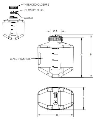 Un buen precio. Botella centrífuga de 2400 ml de 2 litros de gran capacidad Consumibles experimentales Compatibles con el rotor Thermo Sorvall H-12000 en línea